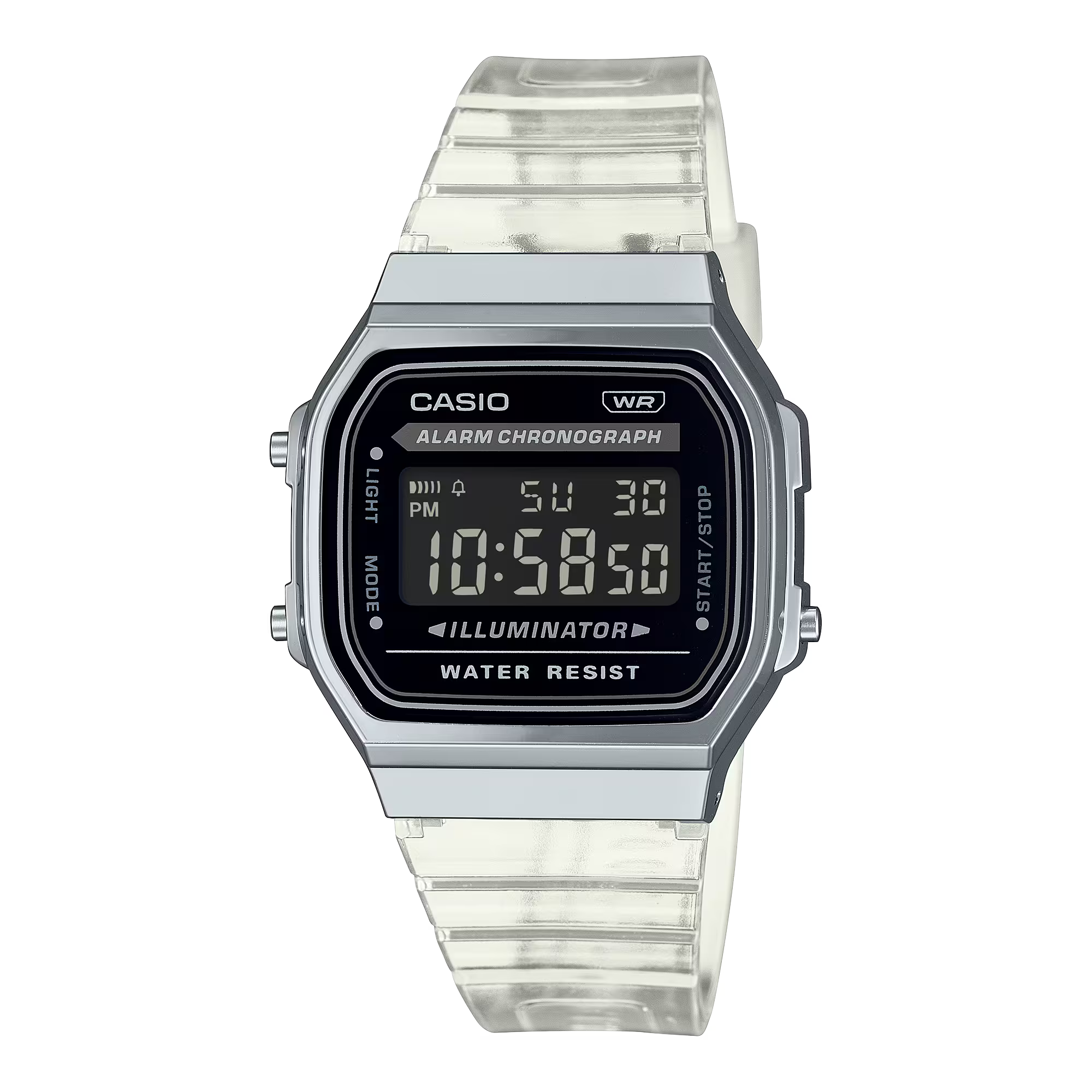 ساعة ديجيتال كاسيو للجنسين بسوار مطاط -A168XES-1BDF