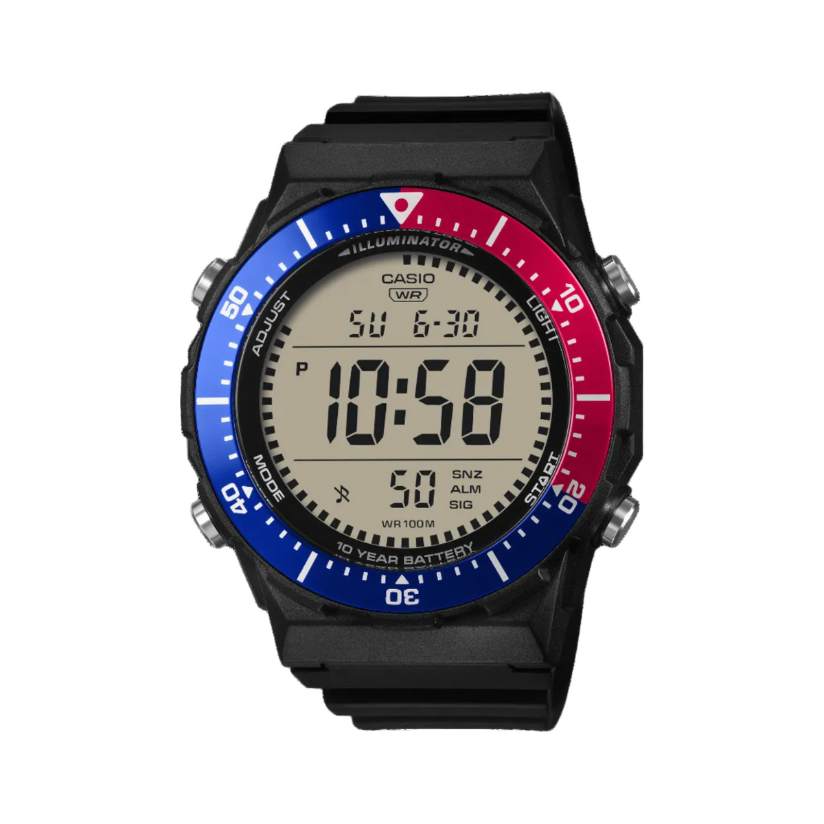 Casio Blue and Red Bezel Men's Watch