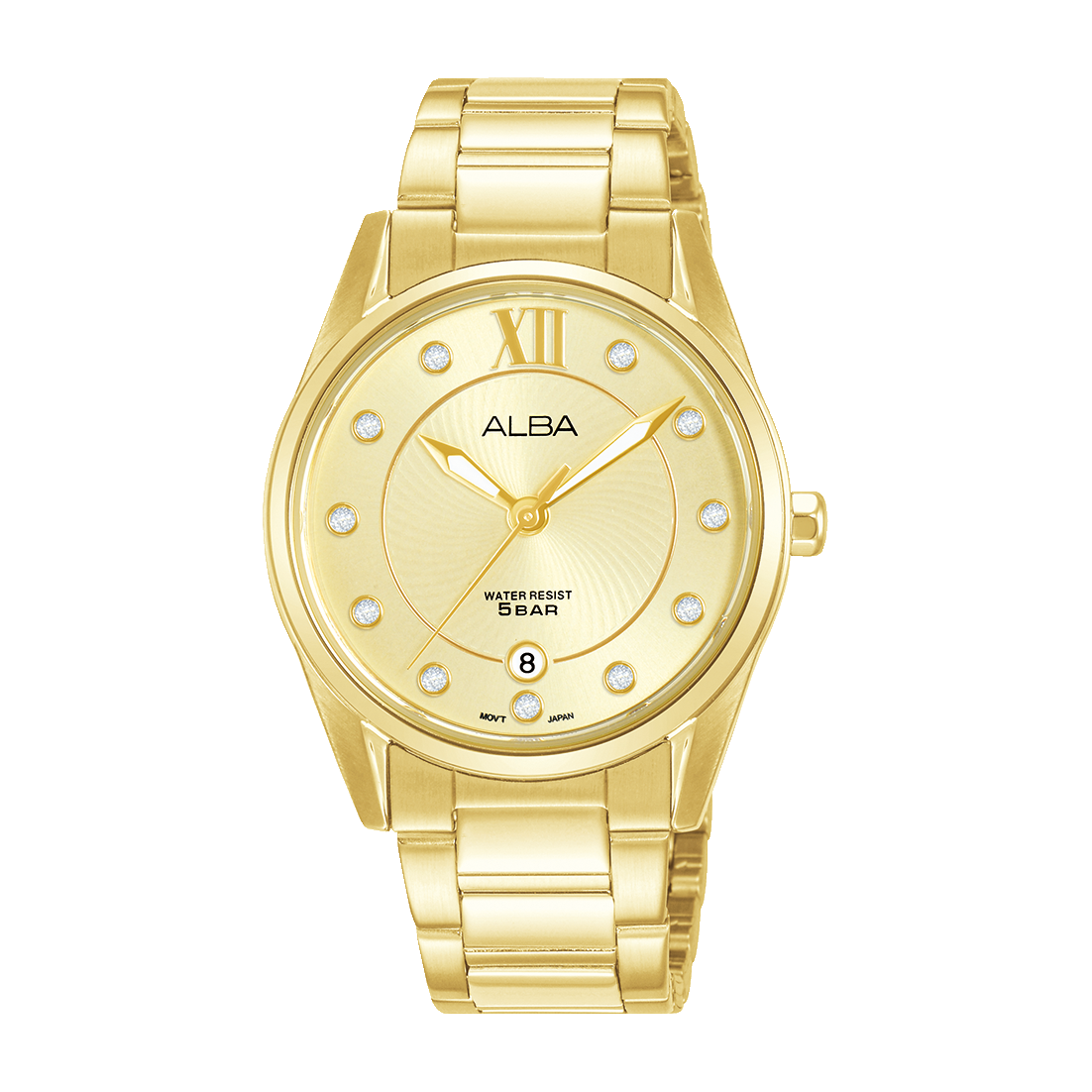 Alba Women’S Fashion Watch Stainless Steel Bracelet Gold Dial AG8M60X1