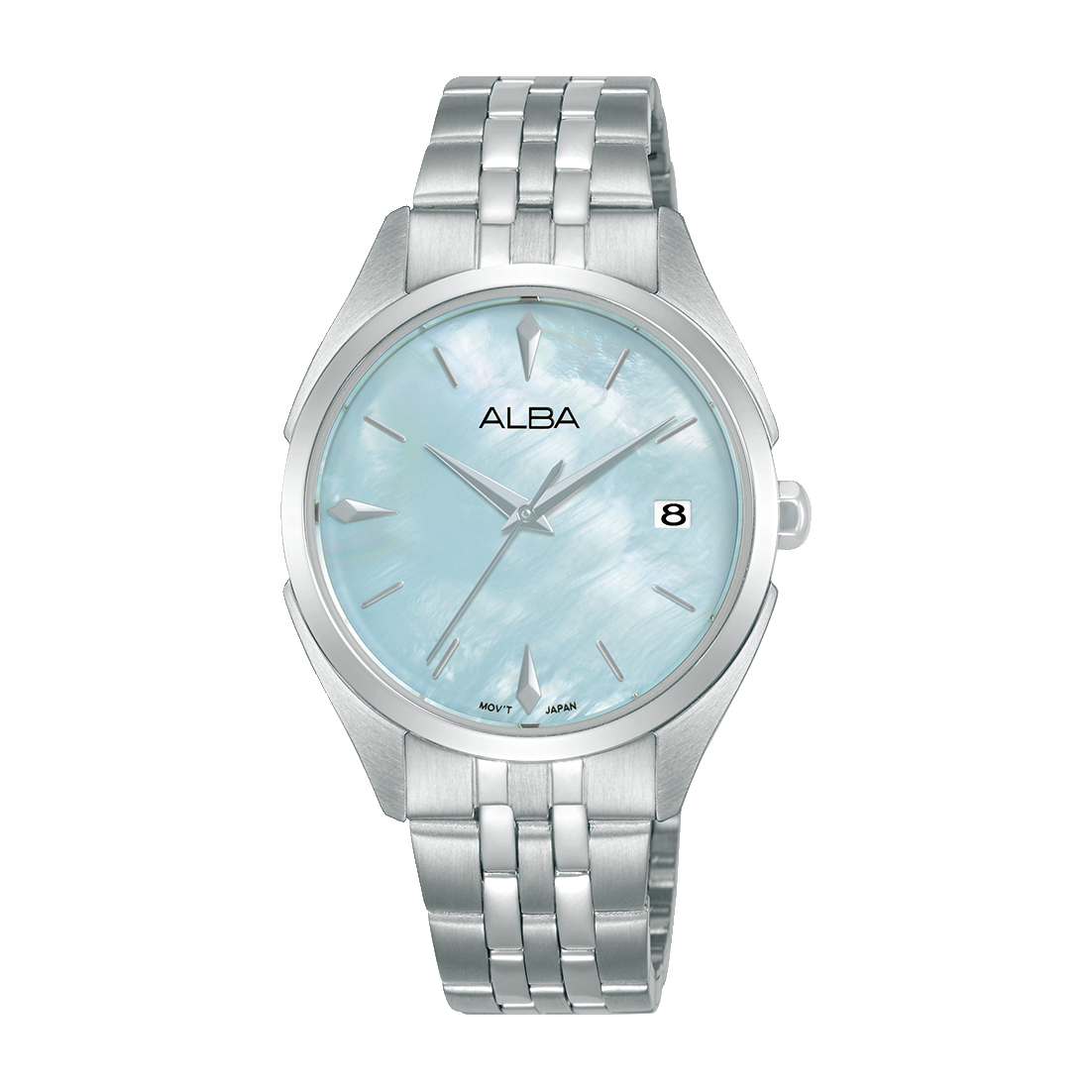 ساعة ألبا نسائية فاشون سوار استانلس ستيل مينا أزرق فاتح AG8P43X1