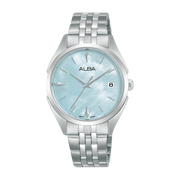 ساعة ألبا نسائية فاشون سوار استانلس ستيل مينا أزرق فاتح AG8P43X1
