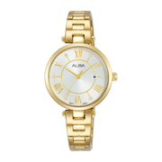 ALBA Women's Fashion Quartz Watch Stainless Steel Gold Band AH7AN2X1