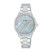 ALBA Ladies' Watch Stainless Steel Band, Grey MOP Dial AH7AQ3X1