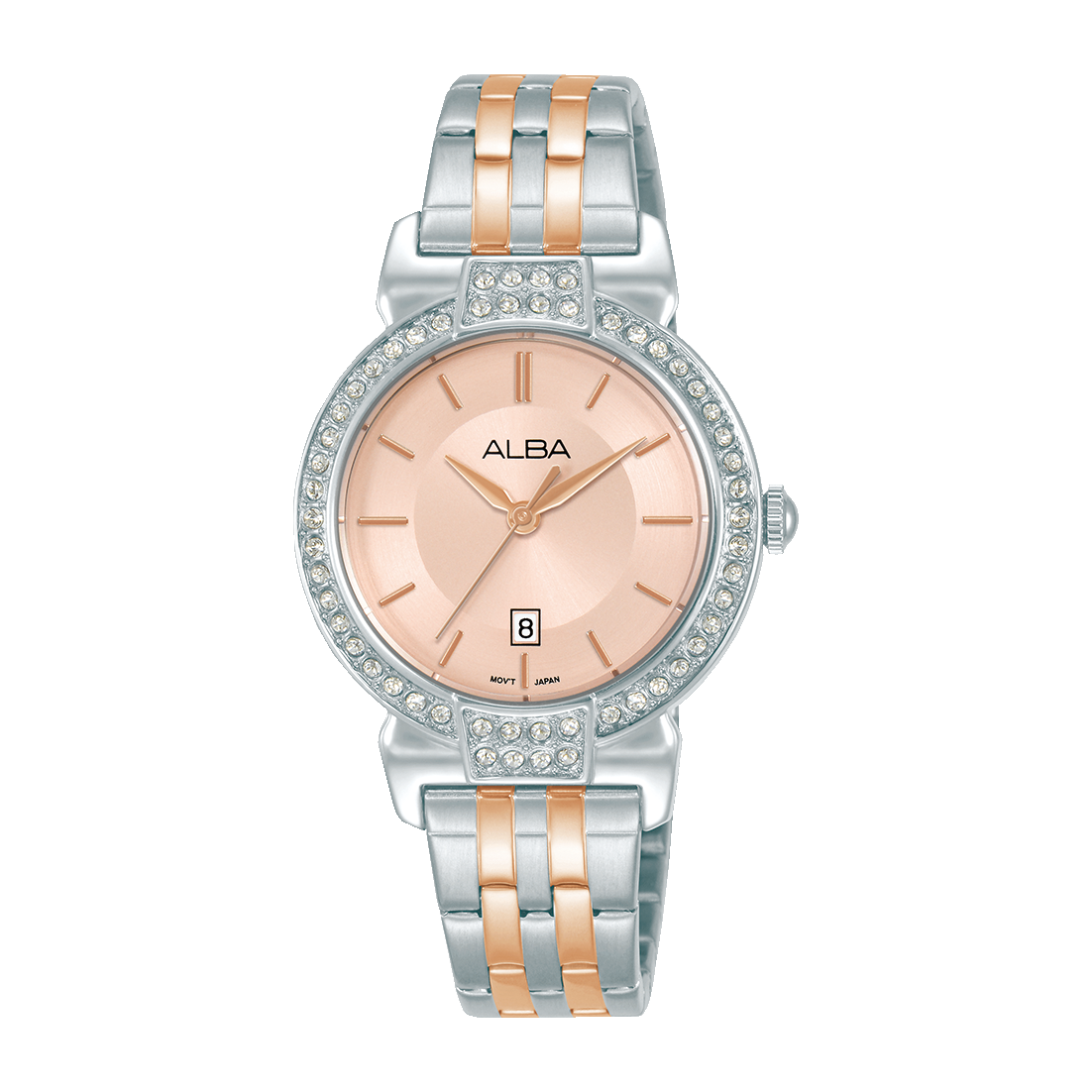 Alba Women's Watch Fashion Stainless Band Light Pink Dial AH7CZ7X1