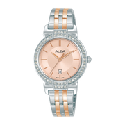 Alba Women's Watch Fashion Stainless Band Light Pink Dial AH7CZ7X1