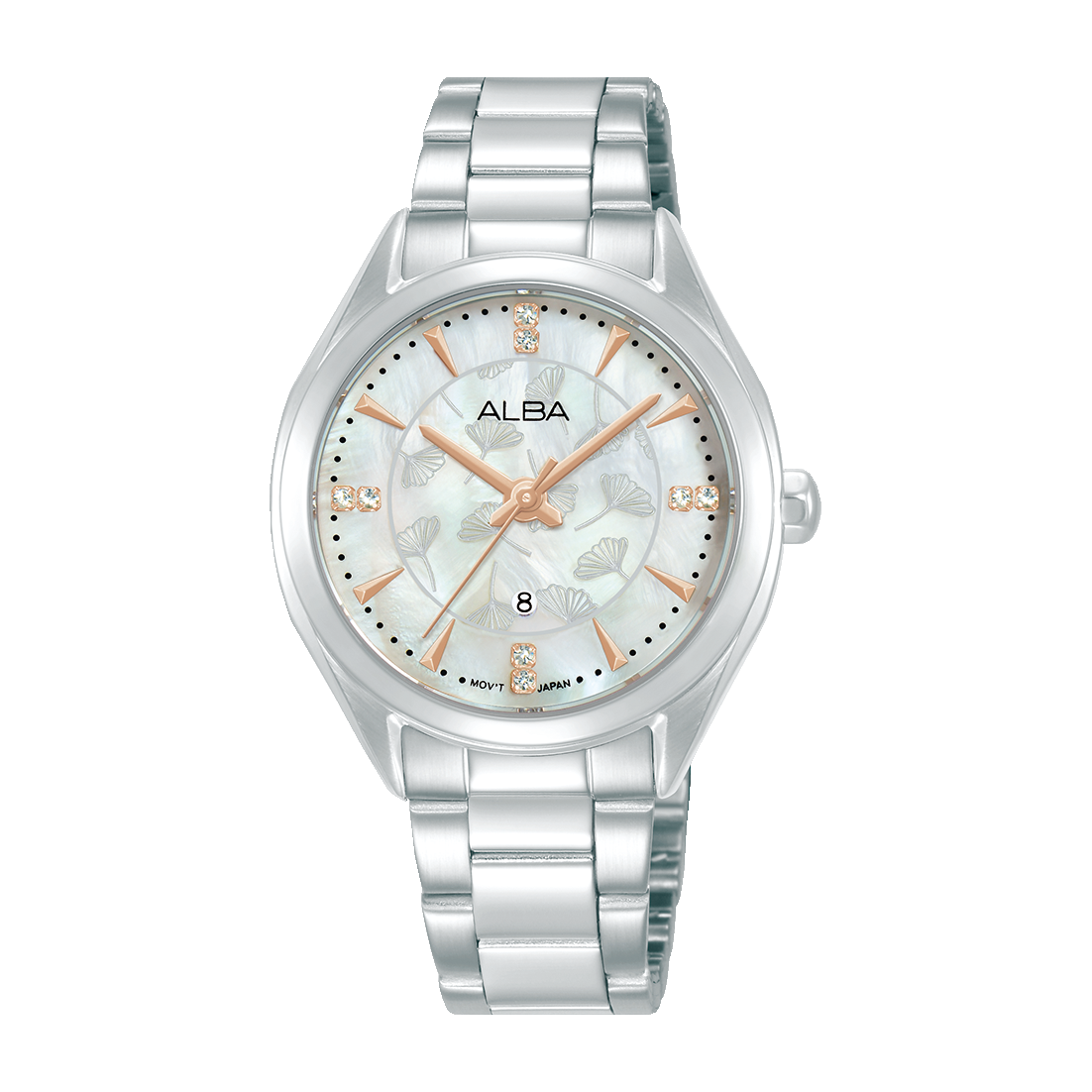 Alba Women's Watch Fashion Stainless Steel Band White Mop Dial AH7EJ9X1