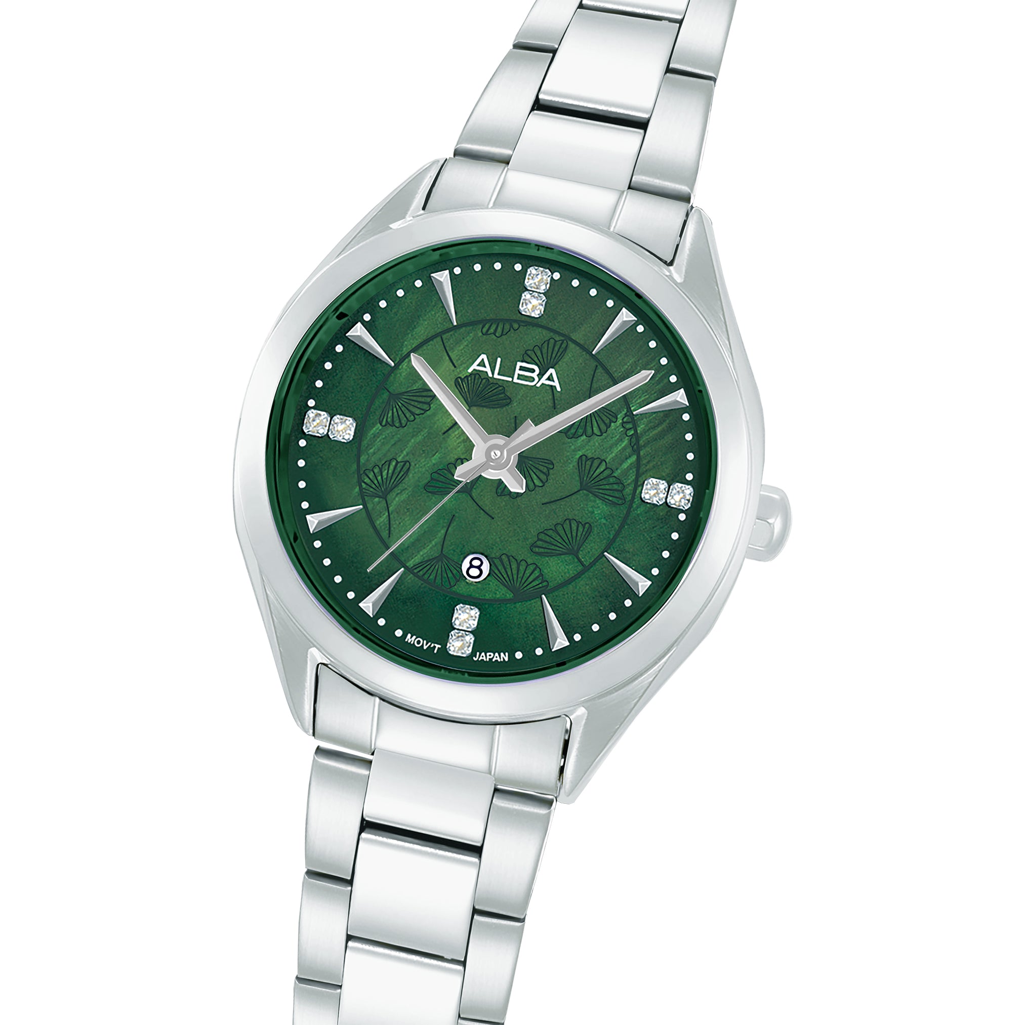 Alba Women's Watch Fashion Stainless Steel Band Green Mop Dial AH7EK3X1