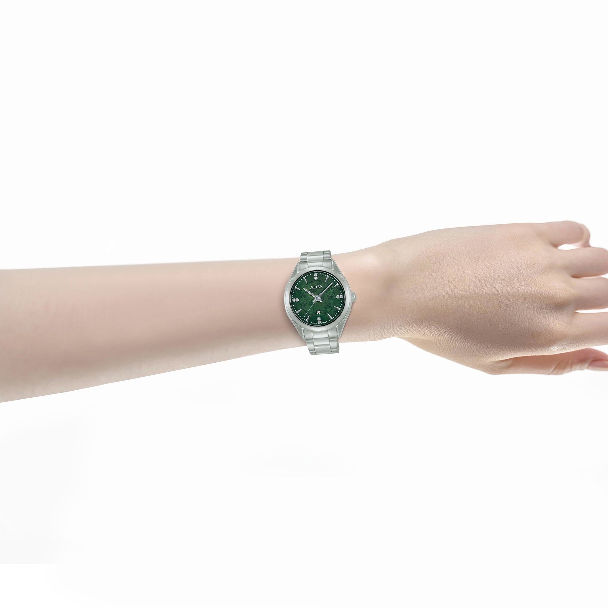 Alba Women's Watch Fashion Stainless Steel Band Green Mop Dial AH7EK3X1