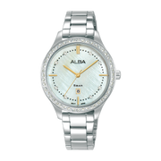Alba Women's Watch Fashion Stainless Steel Band White Mop Dial AH7EL3X1