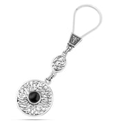 "Silver round keychain engraved with the words ‘For Allah is the Best Protector – Masha’Allah’"