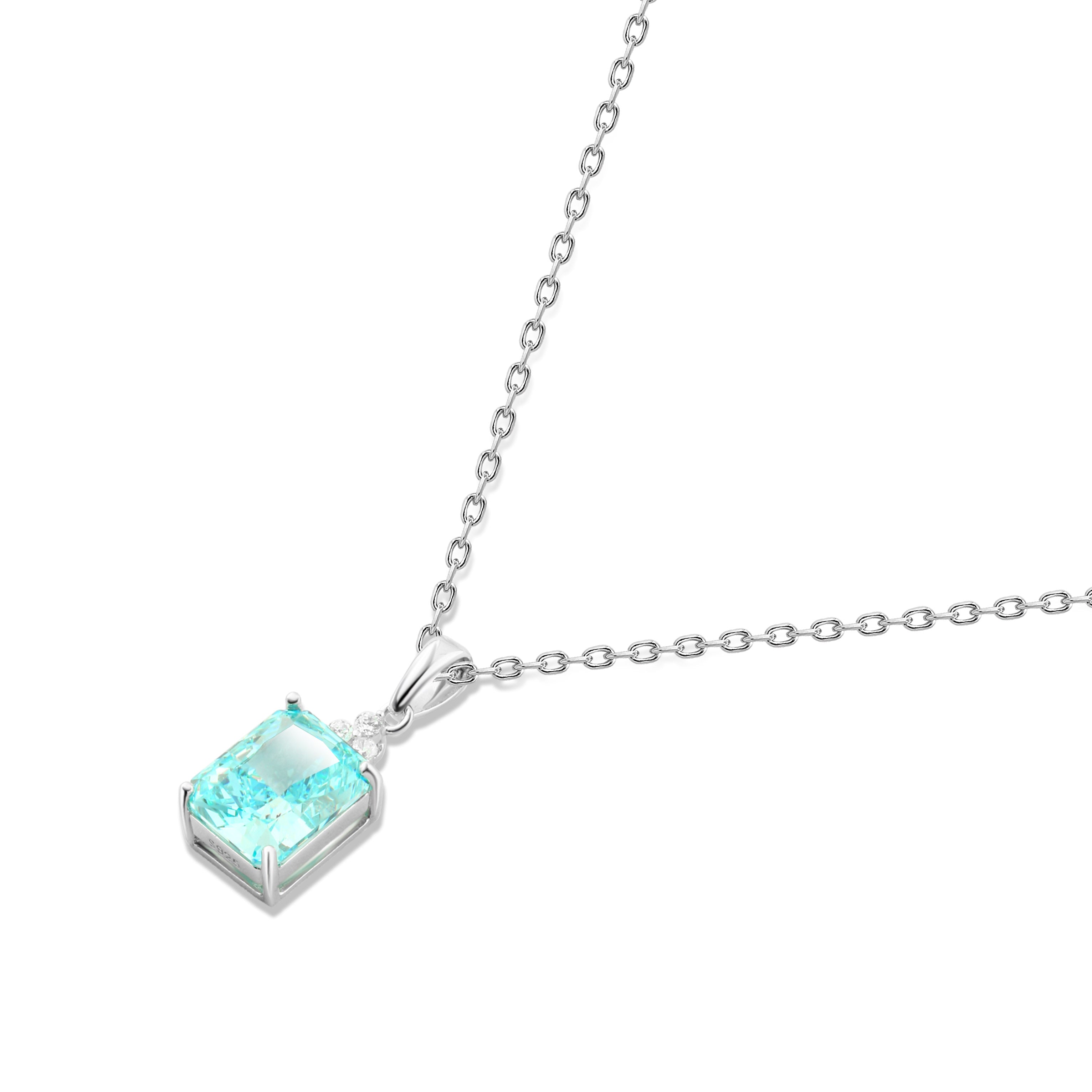 Modern Turquoise Stone Necklace – 925 Silver