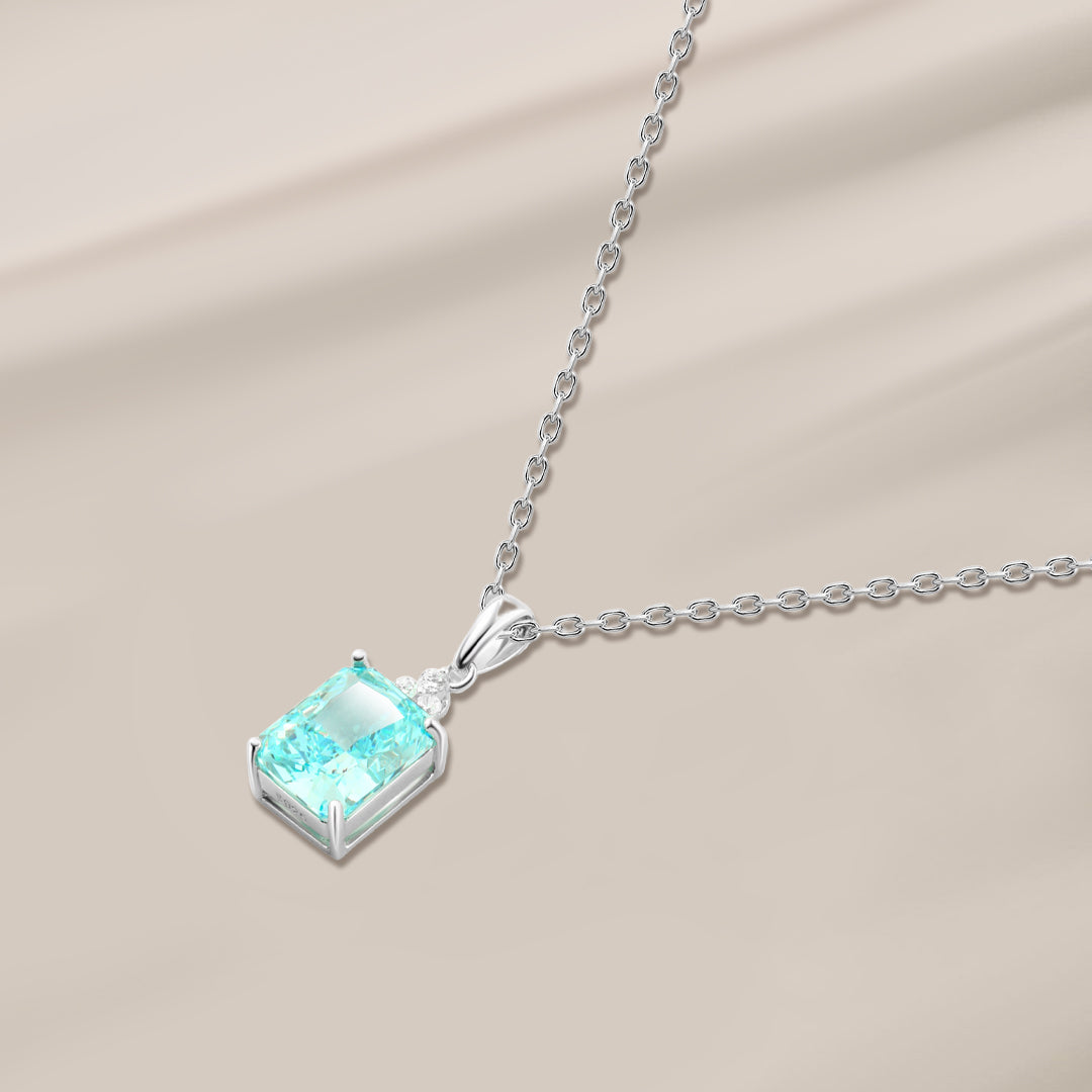 Modern Turquoise Stone Necklace – 925 Silver