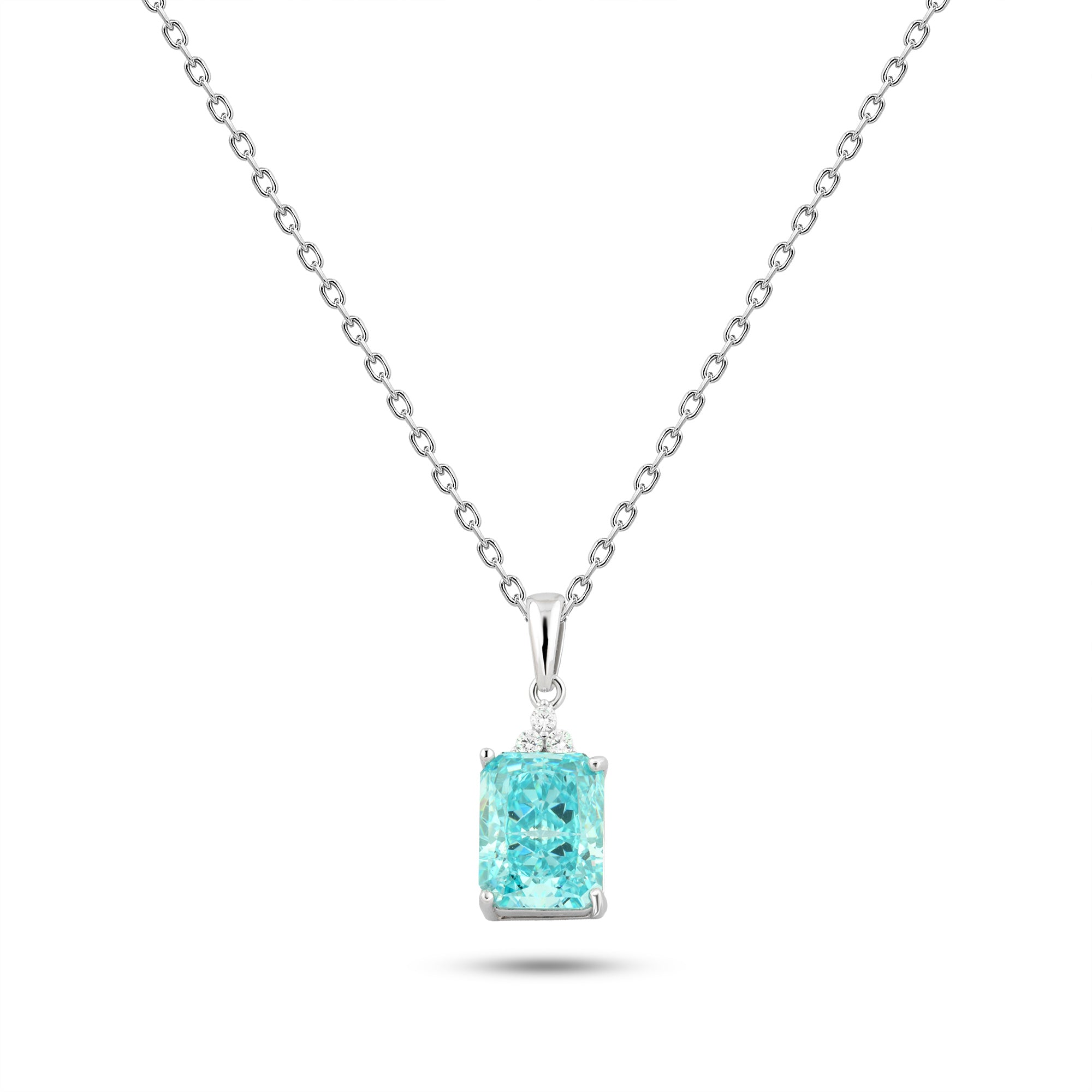 Modern Turquoise Stone Necklace – 925 Silver