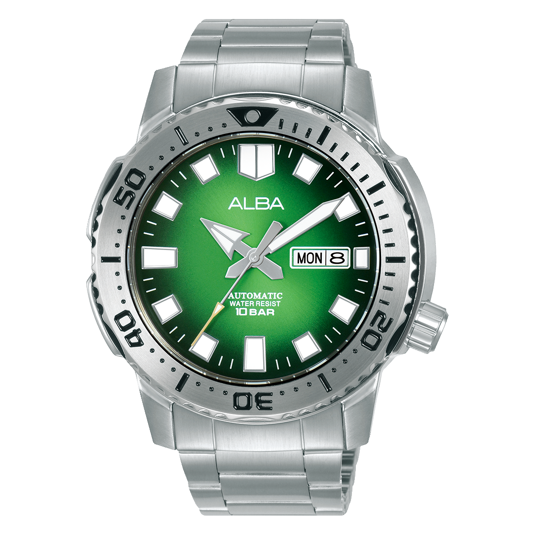 Alba Men's Watch Active Stainless Steel Band Green X Black Dial AL4631X1