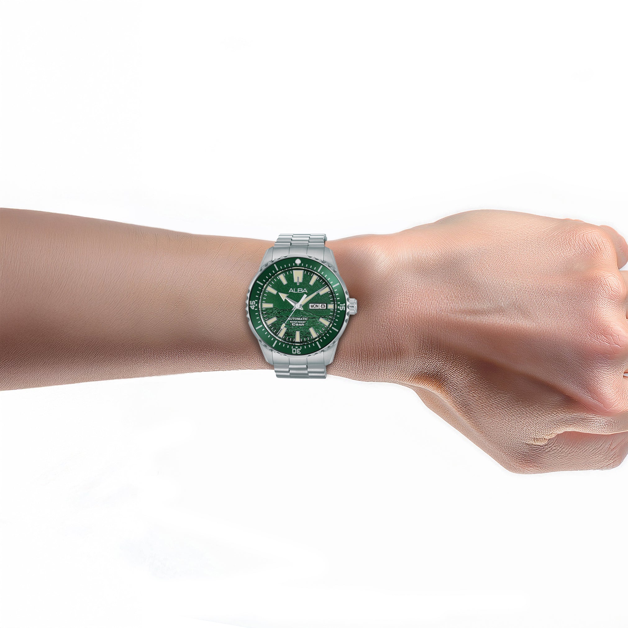 Alba Men's Watch Active Stainless Steel Band Green Dial AL4737X1