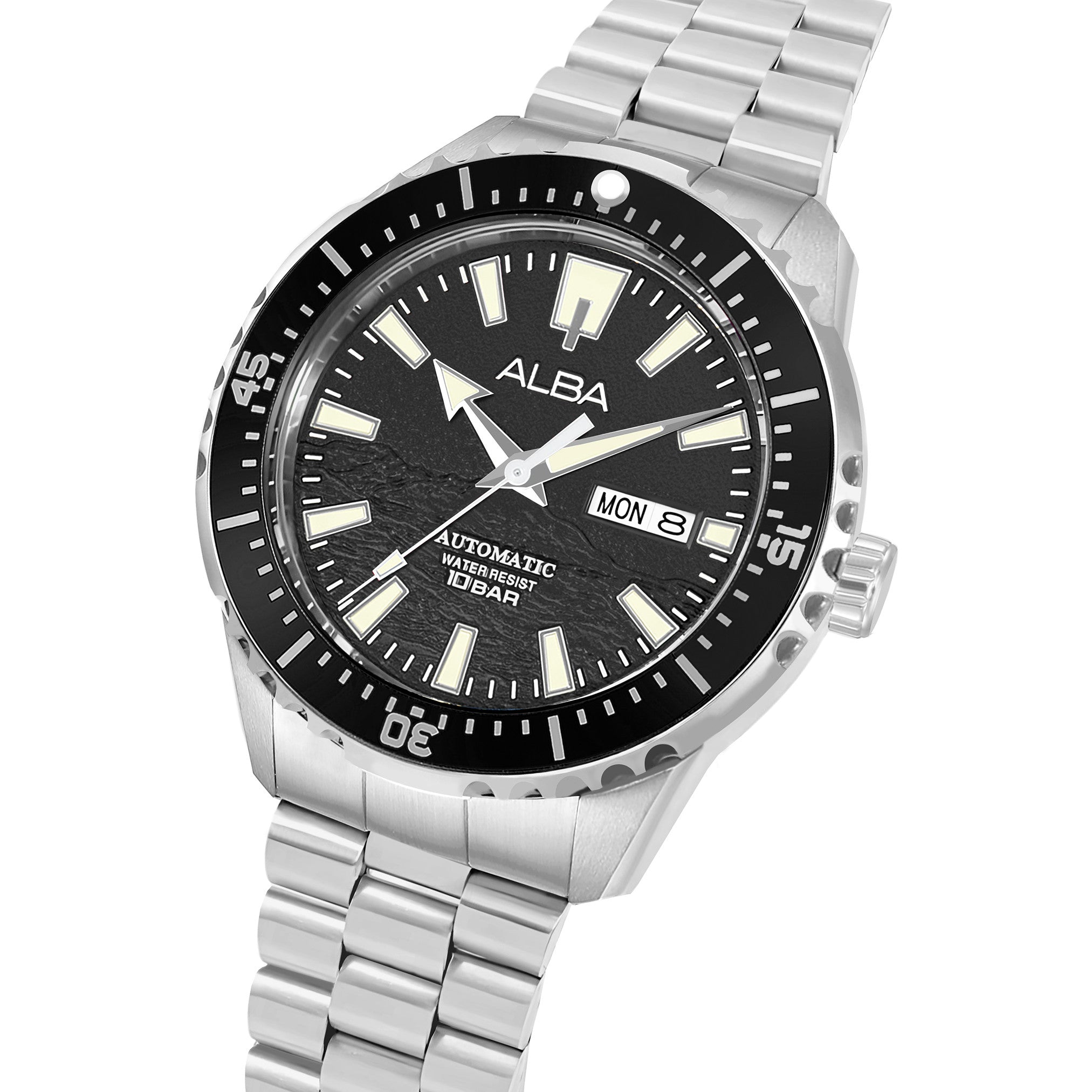 Alba Men's Watch Active Stainless Steel Band Black Dial AL4743X1