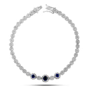 925 sterling silver bracelet plated with platinum and embellished with zircon stones