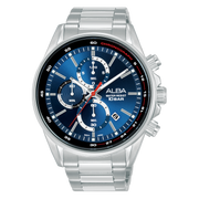 Alba Men's Active Chronograph Stainless Steel Bracelet Blue Dial Watch AM3A47X1