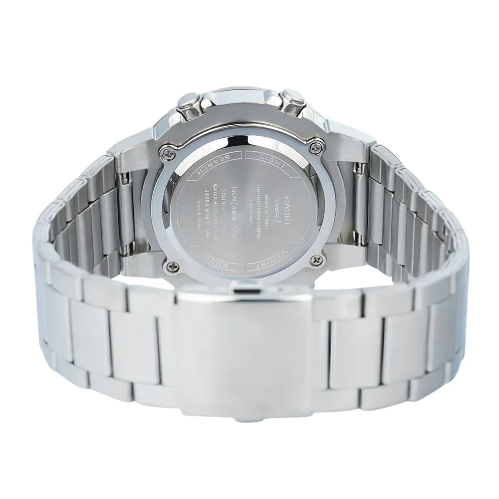 Casio Analog-Digital Stainless Steel Watch with Blue Gradient Dial, for Men - AMW-870DA-2A1VDF