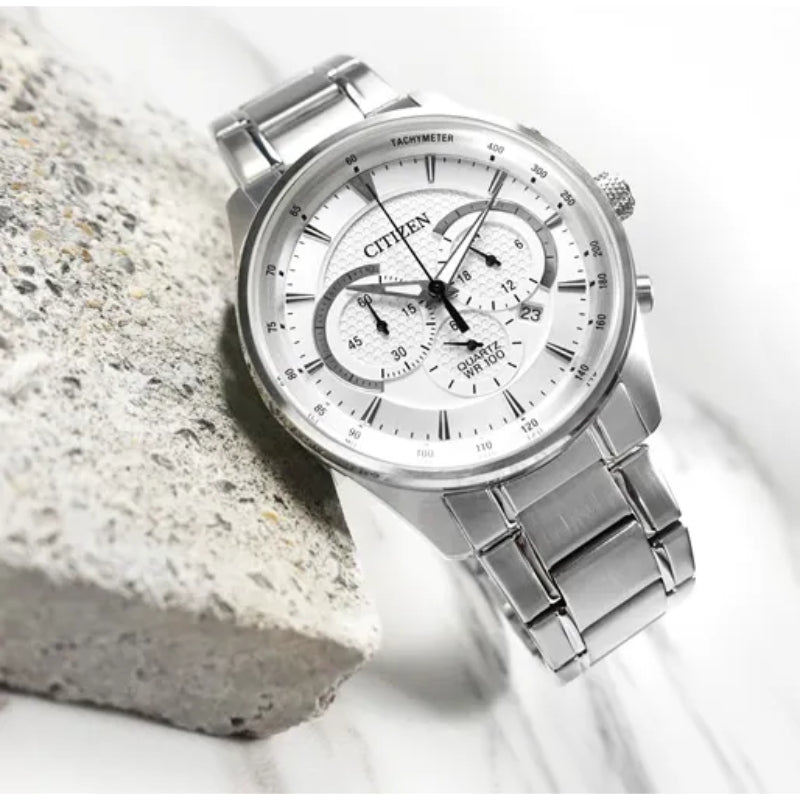 Citizen Quartz Wrist Watch For Men 42 Mm Stainless Steel AN8190-51A