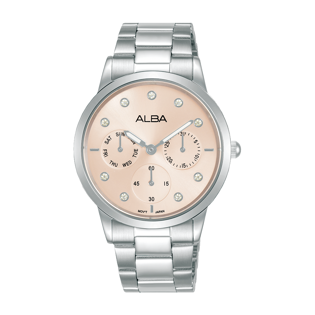ALBA Women's Watch Fashion Stainless Band Light Pink Dial AP6729X1