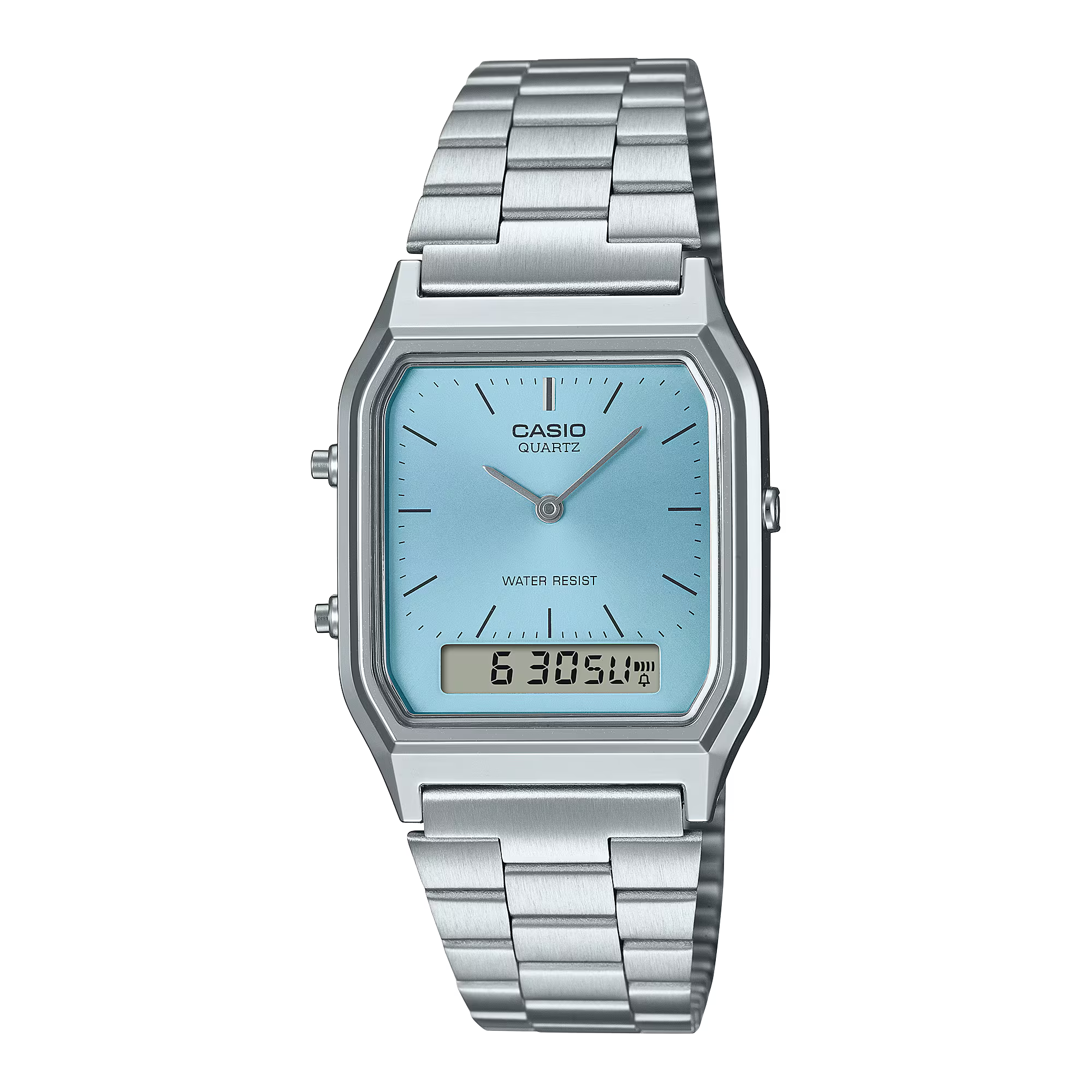 Casio Vintage Blue Analog-Digital Dial Silver Stainless Steel AQ-230A-2A1MQYDF