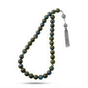Natural Shazbar Prayer Beads with Turkish Silver Set Luxury 925 – 33 Beads – 10mm
