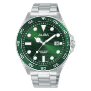 Alba Men's Watch Active Stainless Steel Band Green Dial AS9V59X1