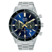 ساعة يد ألبا رجالي أكتيف سوار استانلس ستيل مينا أزرق × أسود AT3J73X1