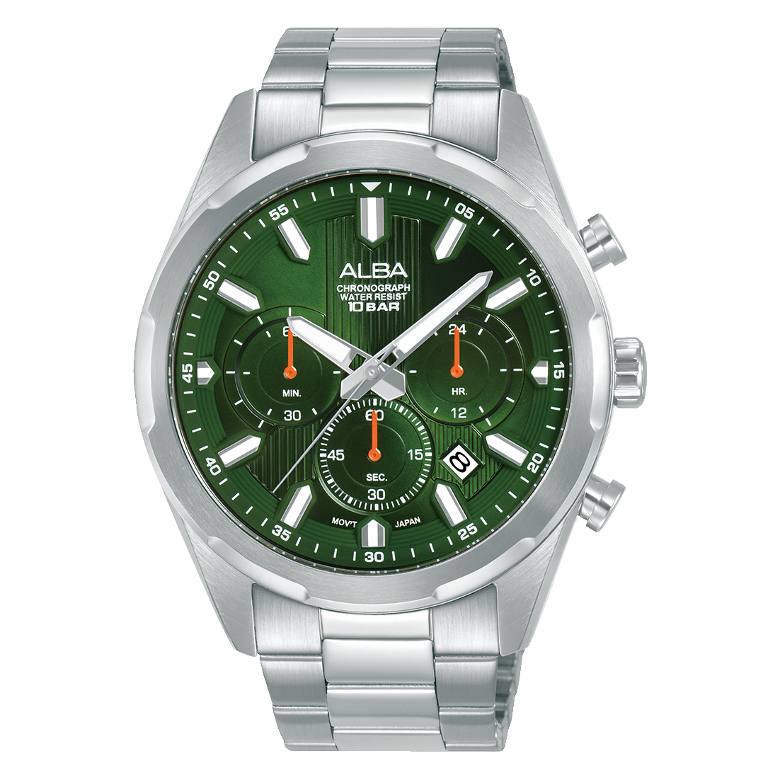 Alba Men's Watch Active Stainless Steel Band Green Patterned Dial AT3J89X1