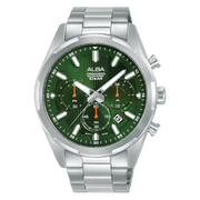 Alba Men's Watch Active Stainless Steel Band Green Patterned Dial AT3J89X1