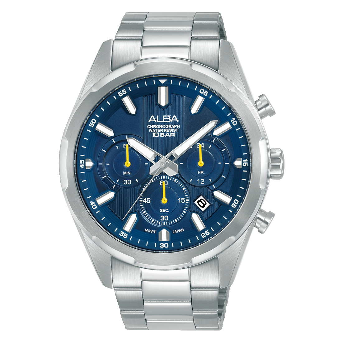 Alba Men's Watch Active Stainless Steel Band Blue Patterned Dial AT3J91X1