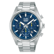 Alba Men's Watch Active Stainless Steel Band Blue Patterned Dial AT3J91X1