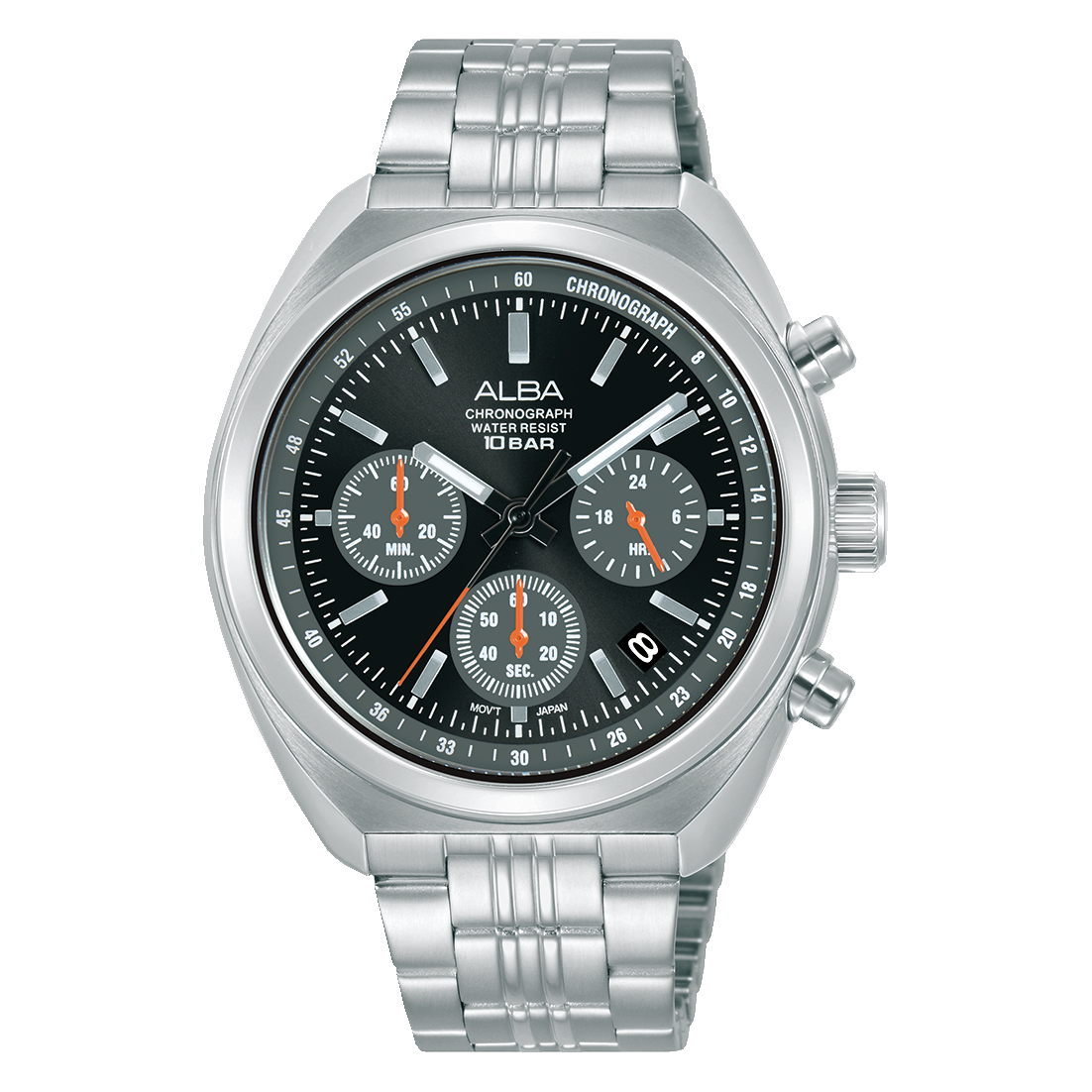 Alba Men's Watch Active Stainless Steel  Band Black Dial AT3K09X1