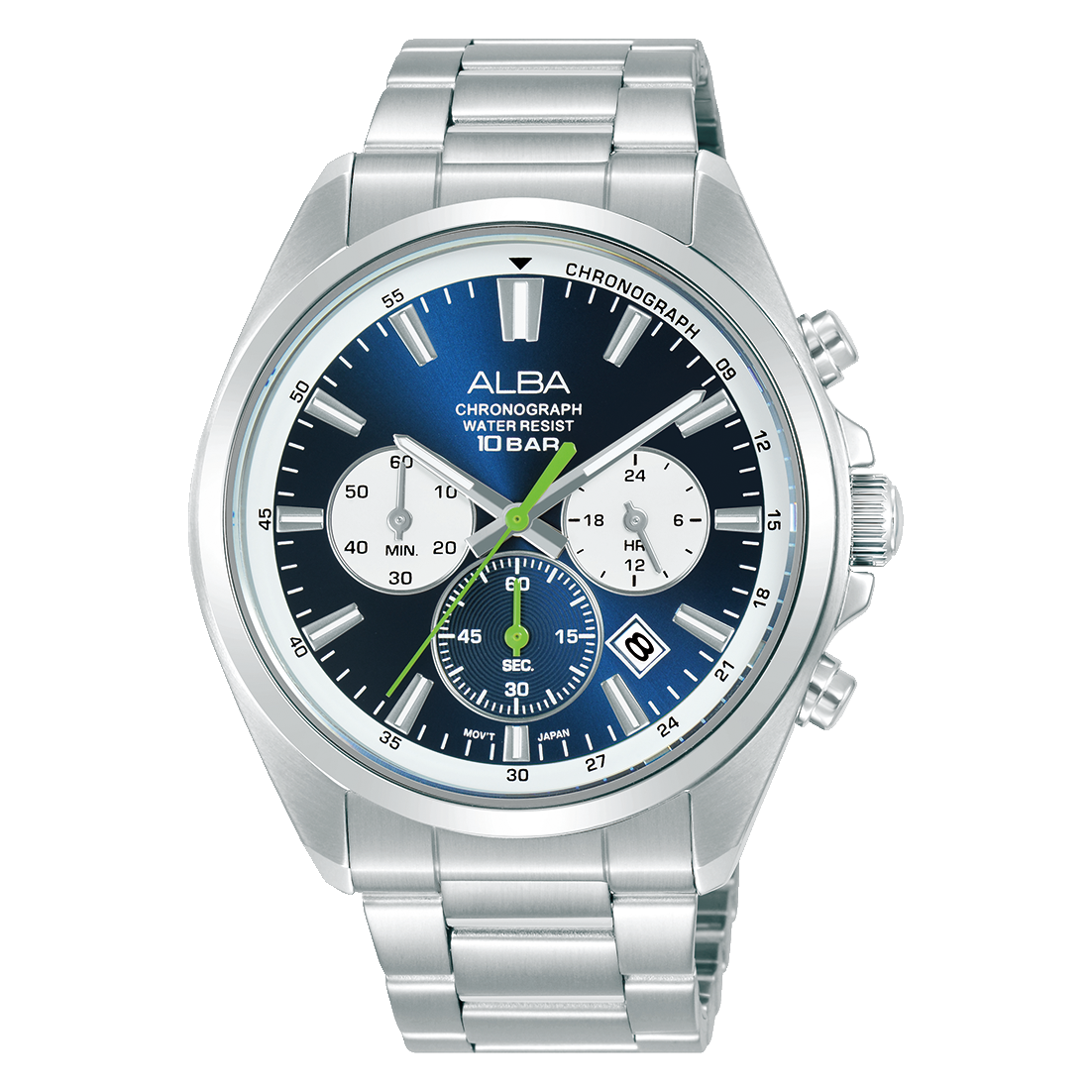 ALBA Men's Watch Active Stainless Steel Band Blue x White Dial AT3K29X1