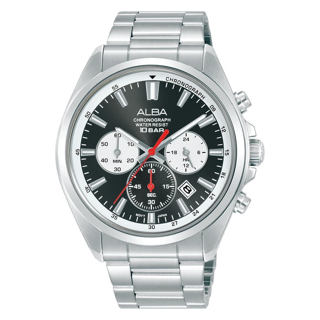 Alba Men's Watch Active Stainless Steel Band Black X White Dial AT3K31X1