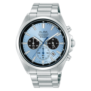 Alba Men's Watch Active Stainless Steel Band Light Blue X Black Dial AT3K33X1