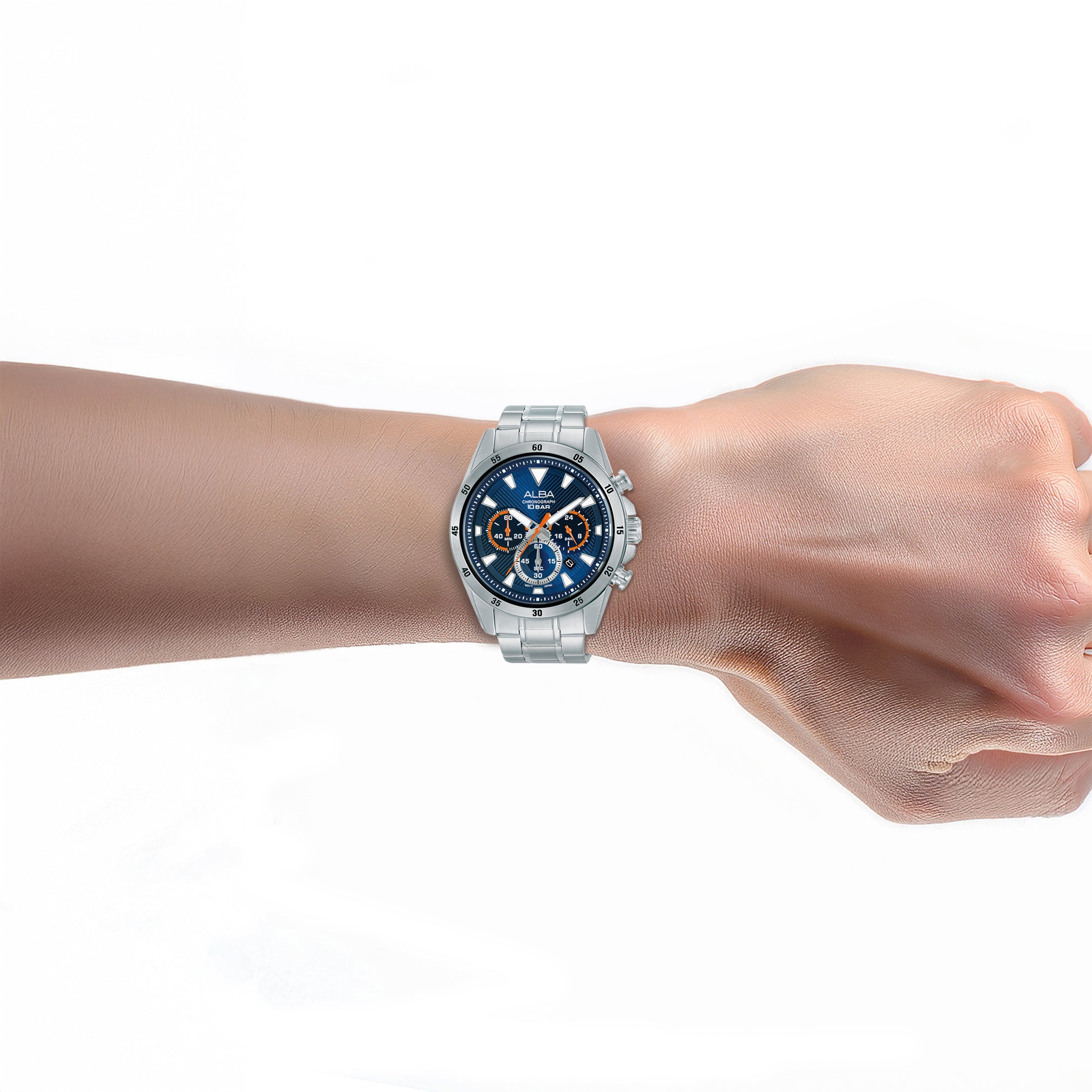 Alba Active Men's Stainless Steel Bracelet Watch Blue Dial AT3K61X1