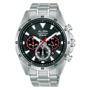 Alba Men's Watch Active Stainless Steel Band Black Dial AT3K63X1