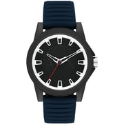 Armani Exchange Men's Analog Watch – Black Dial with Blue Silicone Strap