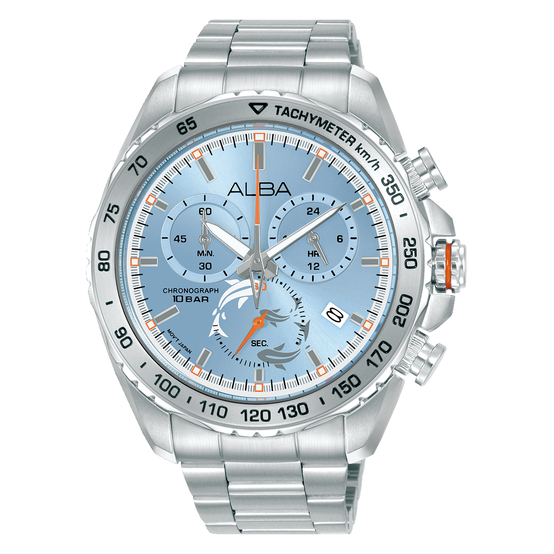 Alba Flagship Men's Stainless Steel Bracelet Watch Light Blue Dial AX7019X1