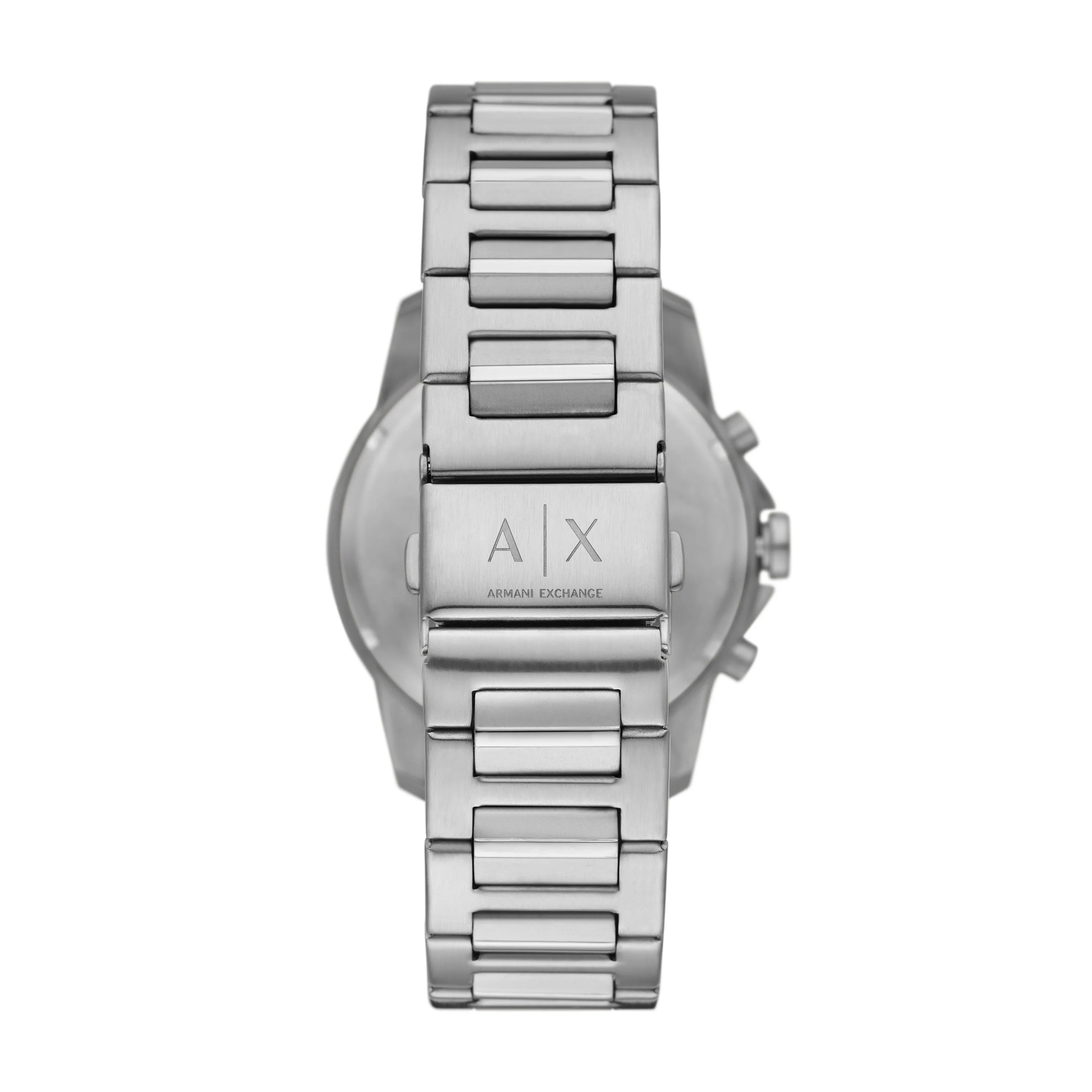Armani Exchange Men's Chronograph Watch & Bracelet Set – Blue Dial with Silver Stainless Steel Bracelet