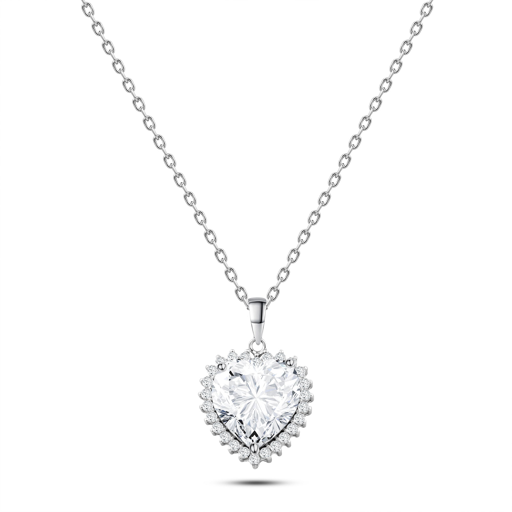 Classic Heart Necklace with a Luxurious Shine – 925 Silver