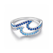 خاتم فضة عيار 925 بتصميم أمواج