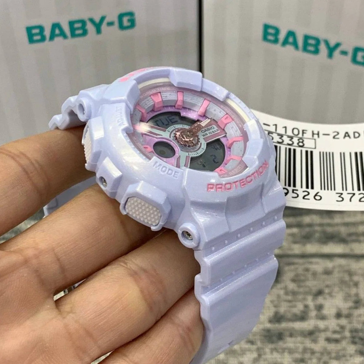Casio Baby-G Analog-Digital Women's Wristwatch with White Resin Strap and Pink Accents
