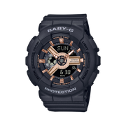Casio G-Shock Baby-G Analog Digital Watch for Women Gold Dial Black Resin Strap BA-110XRG-1ADR