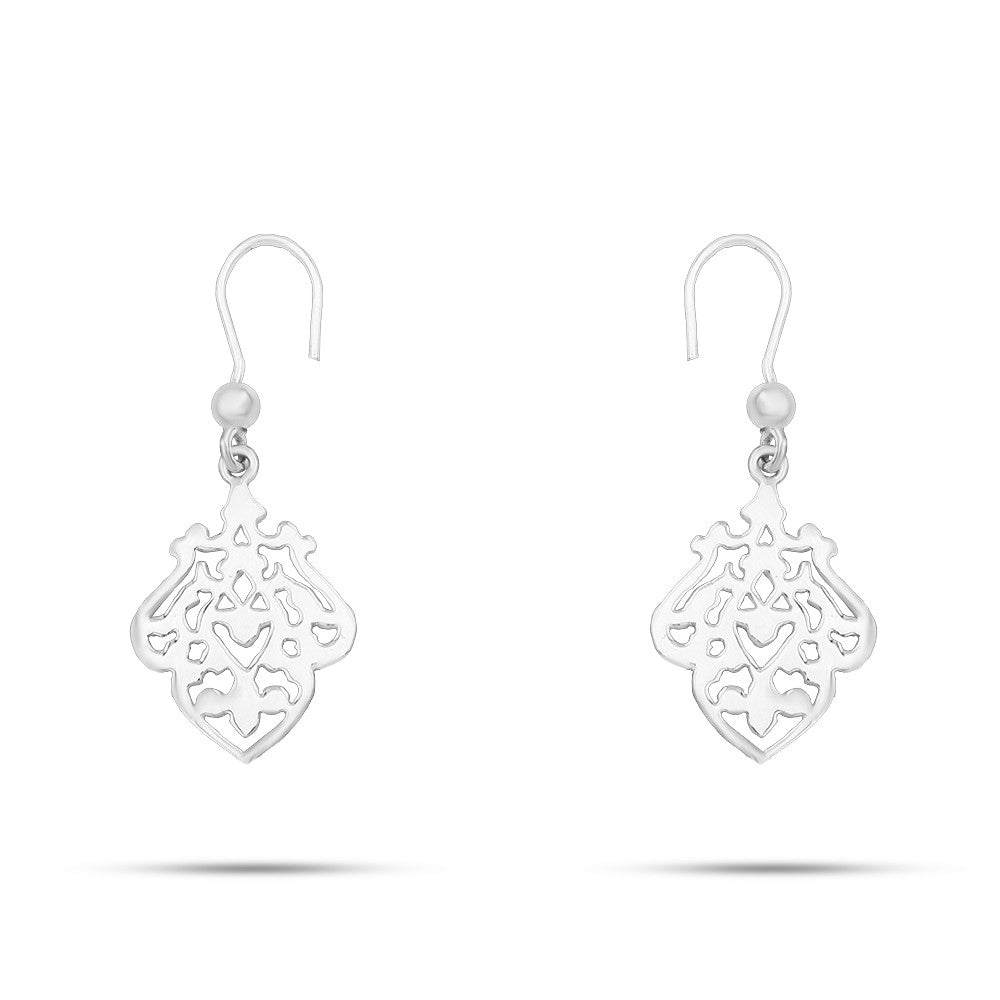 Silver hoop with an Arabic hollow design