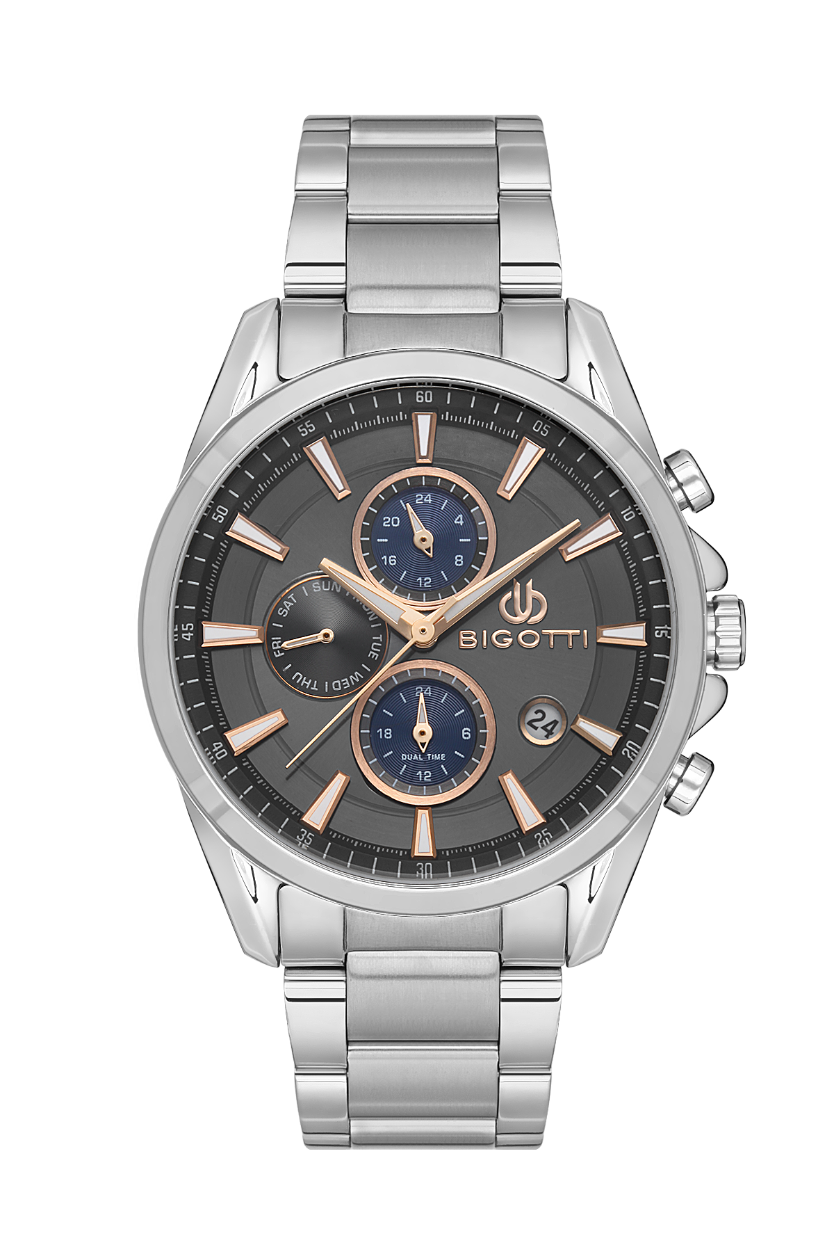 Bigotti Stainless Steel Multi-Function Men's Watch| Fathy Ibrahim