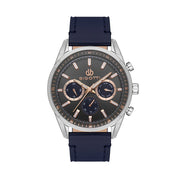 Bigotti Milano Men's Navy Leather Strap Watch - BG.1.10490-5