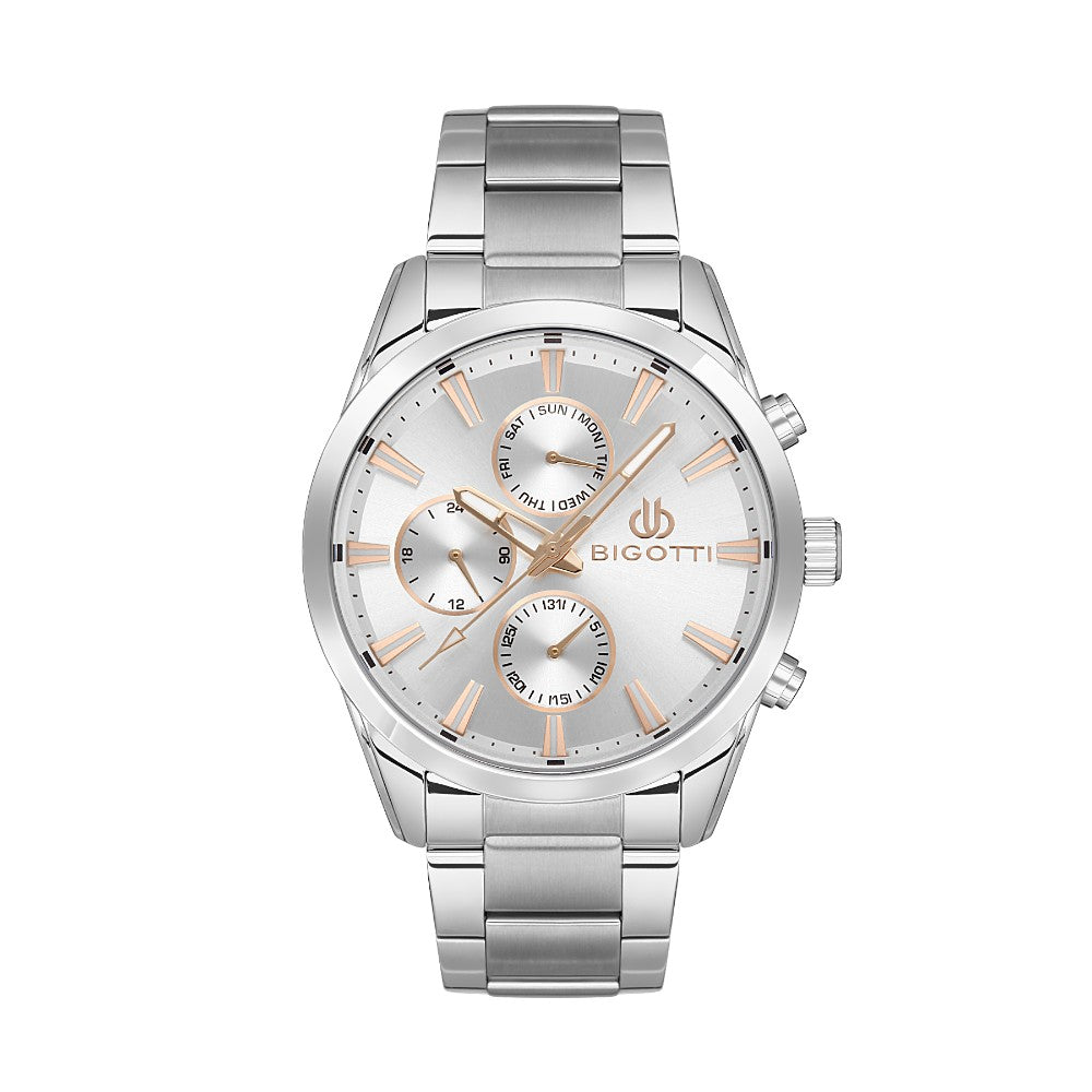 ساعة يد بيجوتي ستانلس ستيل أنالوج للرجال